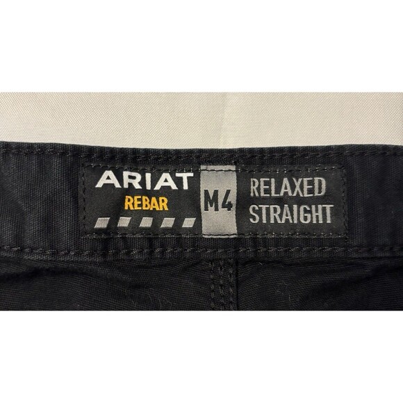 ARIAT Rebar M4 Black Durastretch Double Front Relaxed Straight Black Jeans 36x30 - Picture 4 of 15
